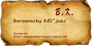 Borsenszky Kájusz névjegykártya